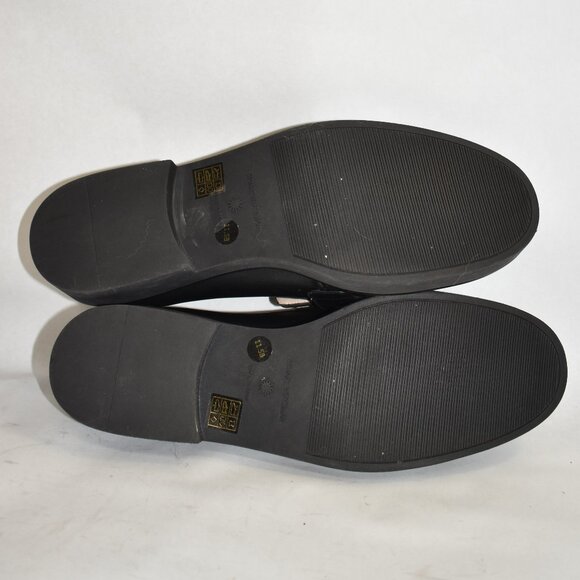 $550 STUART WEITZMAN BRENNA LEATHER LOAFER PLATFORM BLACK PEARL GOLD 11.5 (PB21)